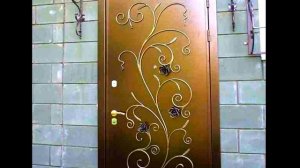 Входная металлическая дверь с ковкой, кованые розы рисунок узор идеи дизайна