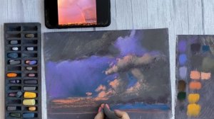 После грозы. Пейзаж сухой пастелью