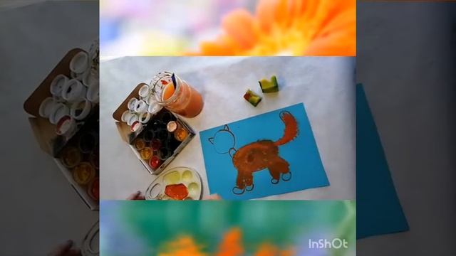 Занятие в средний  группе по рисованию. "Кошечка".