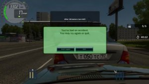 City Car Driving City test FAILED-You've had an accident