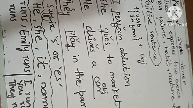 Present Simple Tense (positive sentences)