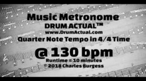 Music Metronome Quarter Note 130bpm www.DrumActual.com