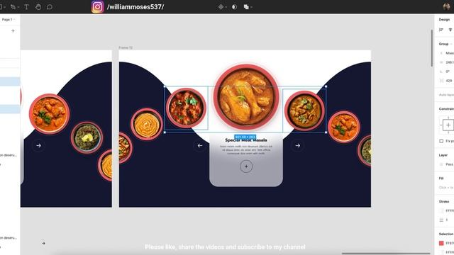 How to Animate in Figma | Figma Tutorial | Food web slider animation | Smart Animate Figma | 2023