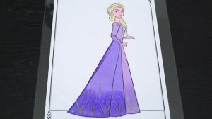 Coloring Elsa Frozen 2 Disney Coloring Page Prismacolor Paint Markers | KiMMi THE CLOWN