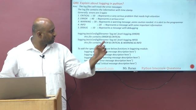 Python Interview Questions | Q80. Explain about logging in python? | by Ratan