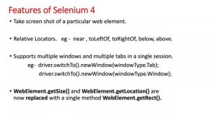 Selenium 4 - New Features