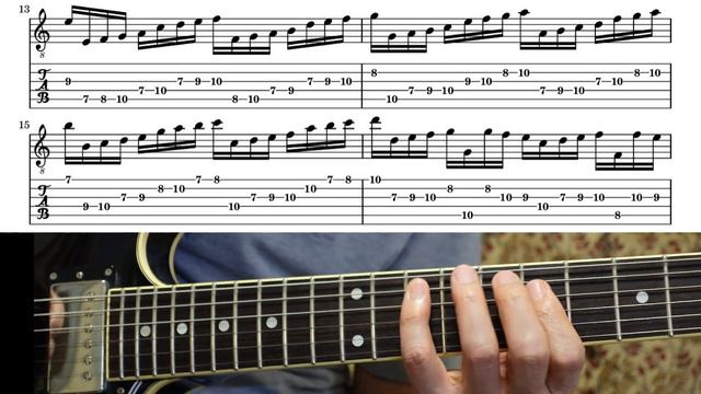 《 Guitar Exercise 18 》 Kreutzer Violin Etude No. 2 for Fingering and Alternate Picking 【TAB ⇒ 概要欄】
