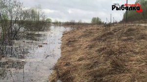 Рыбалка в затопленных волжских лугах.