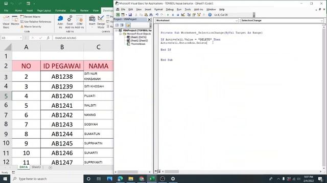 Cara Hapus Data Dengan Cepat di Excel dengan VBA sederhana смотреть онлайн