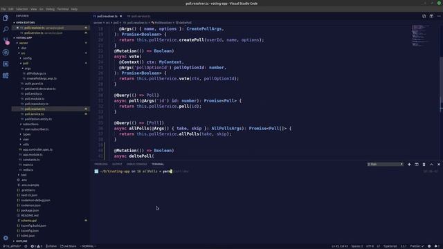 #17 Voting App - Delete Poll Nestjs Graphql