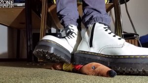 Trampling and Crushing with white Doc Martens Jadon Boots