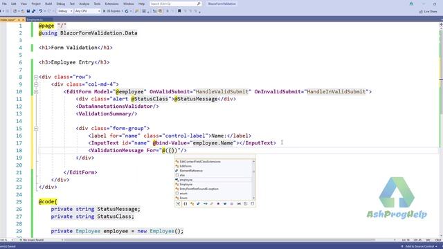 Form Validation in Blazor