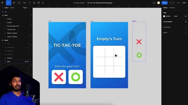 Part 2: Build TicTacToe Game in Figma | Advanced Prototyping In-depth Tutorial