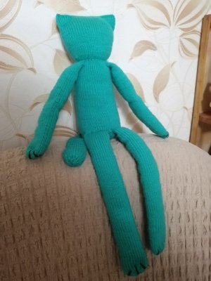 №192 ВЯЗО VLOG ?Кот? Зеленый кот спицами.?Связала игрушку.?#готоваяработа (1)
