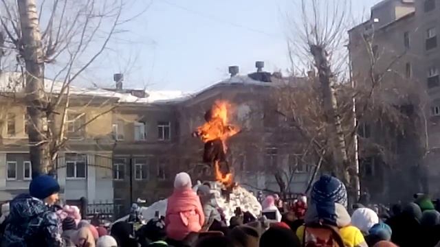 Масленица 2016 Кемерово сжигание масленицы смотреть онлайн