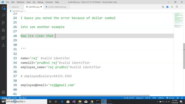 Python Identifiers