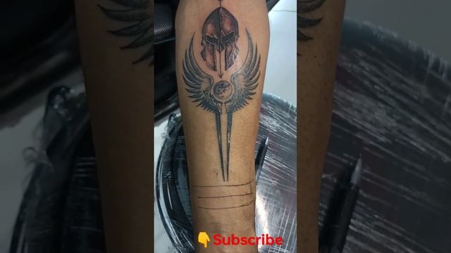 Valkyrie Tattoo on forearm with soldiers helmate #viral #reels #shorts #shorts