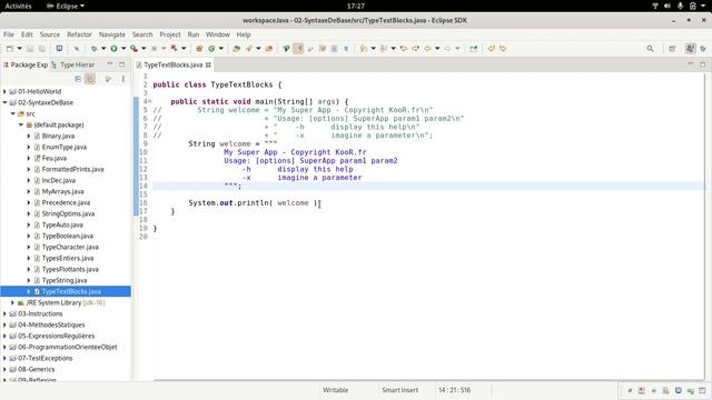 TUTO Java : Utilisation de blocs de texte (TextBlock) смотреть онлайн