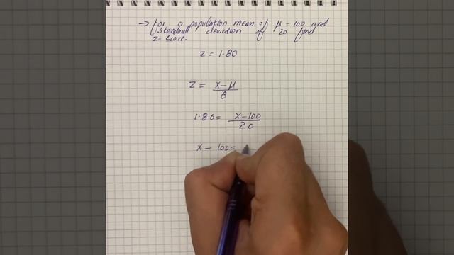 For a population with a mean of \mu= 100 and a standard deviation of \sigma=20 ...  | Plainmath