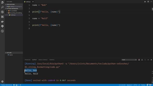 02 - A Full Python Refresher - 005 String formatting in Python