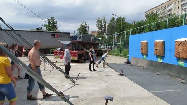 Метание ножей. Пушкино. Фрагменты тренировки. смотреть онлайн