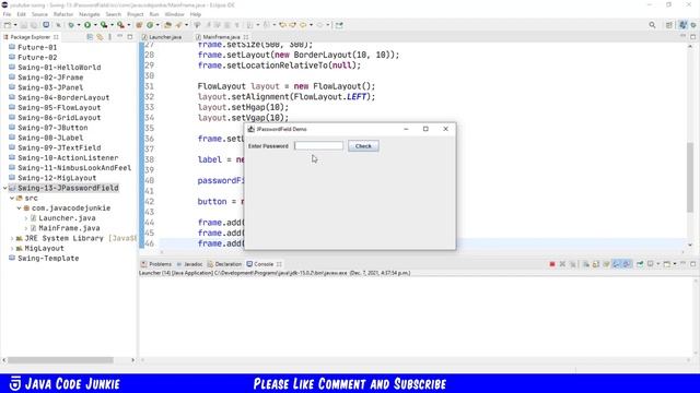 JPasswordField | Java Swing Tutorial for Beginners смотреть онлайн