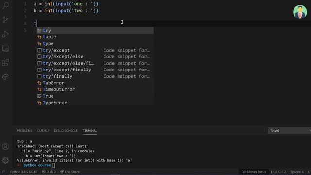 Errors Practice || Module 5 & Chapter 4 || Python For Beginners || Earning Tutor