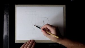 Как нарисовать Антилопу ГНУ карандашом шаг за шагом. Часть 1. Построение