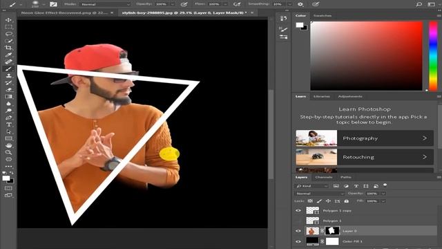 Neon Glow Effect / Neon Light Effect_  ONLY 5 CLICKS_ Photoshop Tutorial