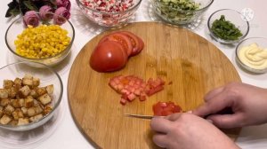 Рецепт просто бомба? ОЧЕНЬ ВКУСНЫЙ КРАБОВЫЙ САЛАТИК ЗА 5 минут ? На праздничный стол самый то?