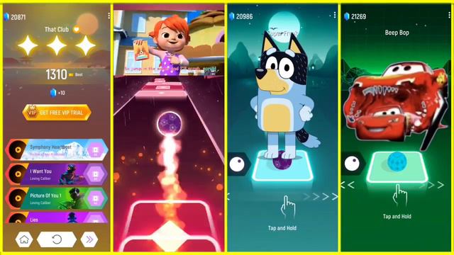 Funko Pop Marvel 🆚 Cocomelon 🆚 Bluey Bingo 🆚 McQueen Eater | Cocomelon Tiles Hop EDM Rush смотреть онлайн