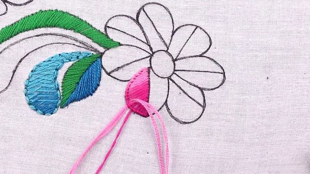 easy but very beautiful flower embroidery design, hand embroidery tutorial step by step, needle art