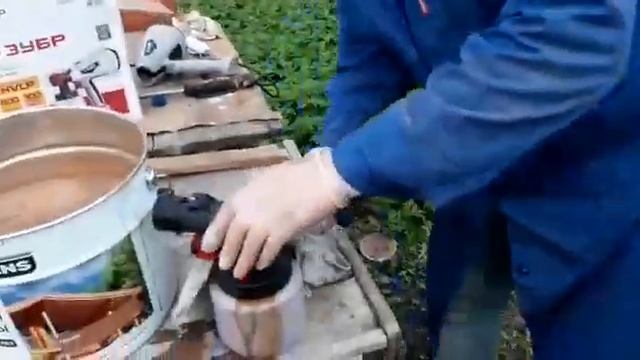 Покраска дома из блок -хауса.