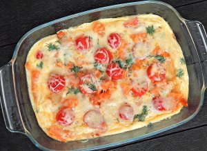 Фриттата с курицей, тыквой и сыром. Идеальный Итальянский завтрак. Frittata