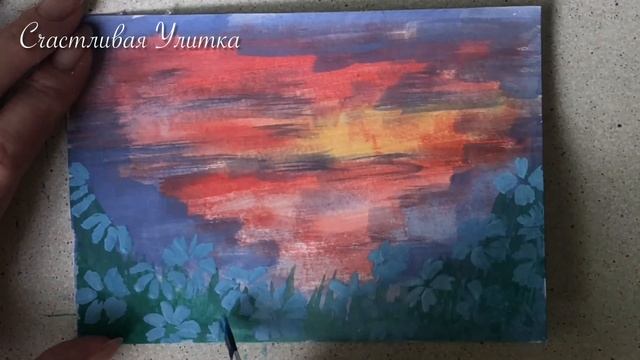 Цветы красками // РИСОВАНИЕ ДЕТЯМ // Гуашь How to draw смотреть онлайн