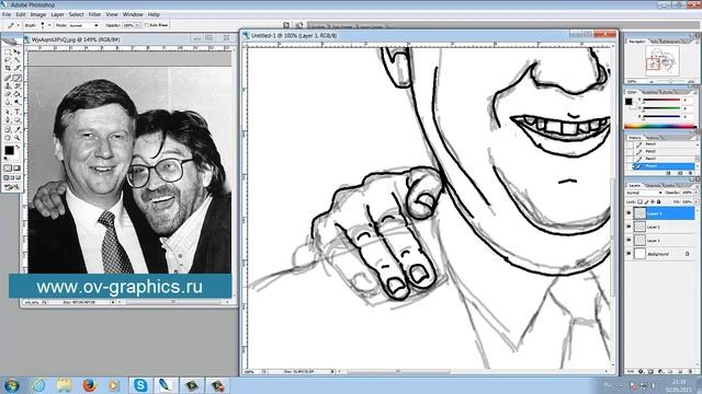 Рисуем шарж в компьютере. Мастер-класс шаржа смотреть онлайн
