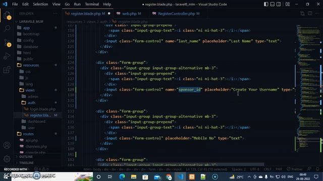 #12 Form validation part-01 | Laravel8 | Laravel9 mlm project tutorial in hindi | Laravel projects