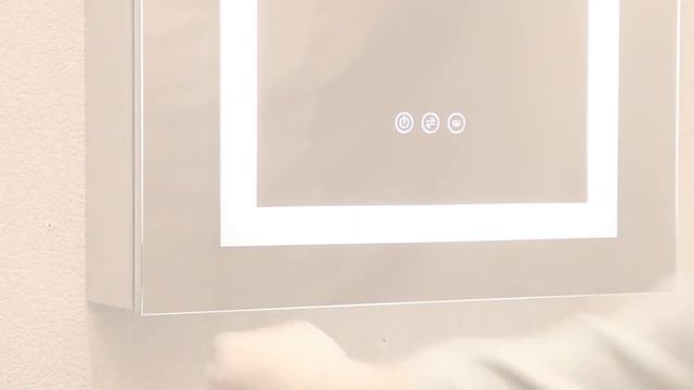 LED mirror medicine cabinet size 20*26 inches wall mounted or recessed available light adjustable смотреть онлайн