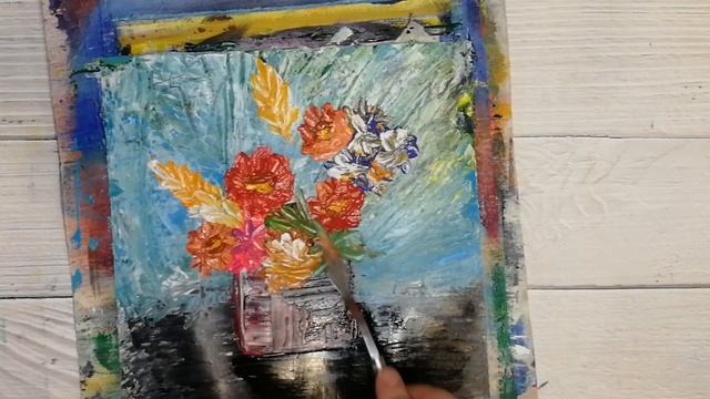Просто цветы. Рисуем цветы просто от души. Идеи рисования цветов. Как нарисовать букет в вазе.
