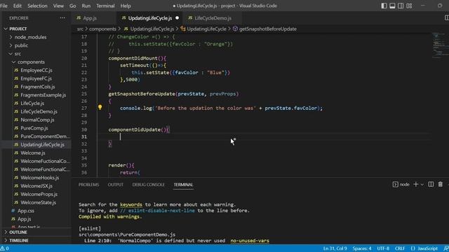 ReactJS Tutorial for Beginners - Part 19 - Component Lifeycycle Methods