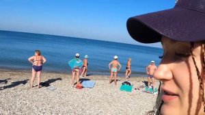 Набережная посёлка Новомихайловский, иду ловить рыбу на берегу моря, показываю пляж