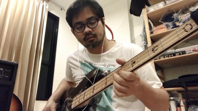 Echo Bass with Delay: Ibanez Black Eagle Labella Deep Talkin Flats Zoom B3