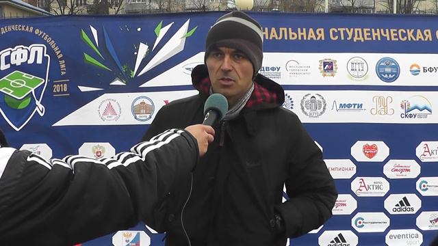 Руководитель спортивного клуба КБГУ Рустам Унежев после матча КБГУ - ТулГУ (1:1) смотреть онлайн