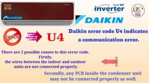 DAIKIN ERROR CODE U 4 SOLUTION// ERROR CODE TROUBLESHOOTING // INVERTER AC DAIKIN // DAIKIN SPLIT//