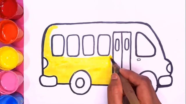 School Bus Drawing For Kids | स्कूल बस ड्राइंग | Рисуем легкий школьный автобус