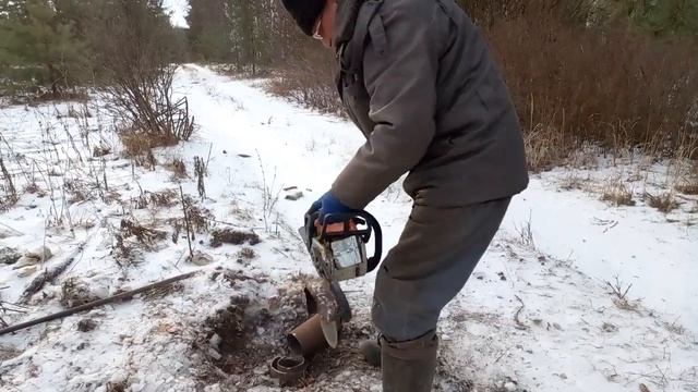 Труба срезана дорога к святому роднику очищена!!!!! (часть-2)