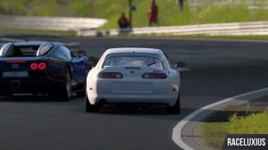 Bugatti Veyron vs Toyota Supra MKIV at Nurburgring Nordschleife Track Day