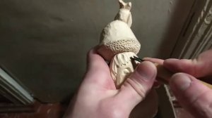 Фигурка гриба из дерева. Старичок - Боровичок. Поэтапная резьба.