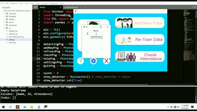 Python Automatic Attendance System using opencv and database , Python opencv projects python open c