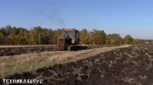 Трактор ДТ-75МЛ "Казахстан" с плугом ПЛН-4-35 на вспашке зяби